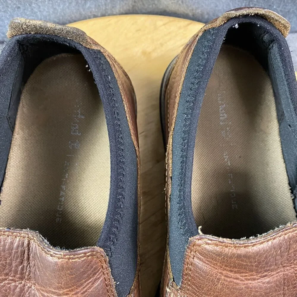 Timberland Richmont Slip On Shoes Brown Burnished Leather Mens Comfort Size 10.5